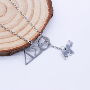 नई डिजाइनर ग्रीस डेल्टा सिग्मा थीटा डिजाइन स्टेनलेस स्टील का गड़ा और हाथी 1913 महिला हार के प्रति हार - Product Image 2