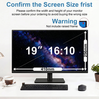 Filter Privasi Monitor PC Universal 19" 16:10 180 °   Pelindung Layar Anti Spy Dual Side HD Clear/Matte Film Anti Cahaya Biru