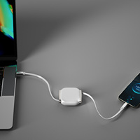 Câble USB C vers USB C rétractable 60W 3A, charge rapide, coque en aluminium, cordon de données pour téléphone, ordinateur portable, voyage
