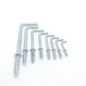 Crochets à vis en forme de L plaqués zinc, crochets à <span class=keywords><strong>visser</strong></span> en acier au carbone à angle droit, plusieurs tailles pour l'industrie générale - Product Image 1