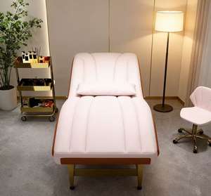 Table de massage incurvée en métal doré pour salon de beauté moderne, lit de cils incurvé rose de luxe en promotion - Product Image 5