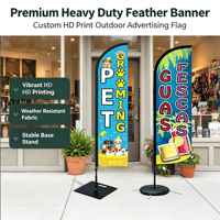 Drapeau publicitaire extérieur résistant aux intempéries, impression HD personnalisée, qualité supérieure, usage intensif, pour promotion commerciale, drapeau de plage