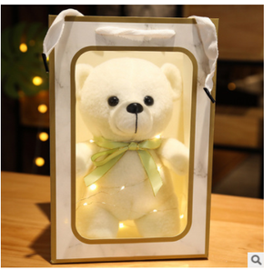 Oso de Peluche de 28 cm al por Mayor, Lindo Oso de Peluche con Lazo de Rosas, Juguete de Animal de Peluche con Caja de PVC para Regalo de Cumpleaños, Navidad o Boda - Product Image 6