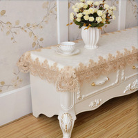 Housse de table basse et meuble TV de style européen en tissu dentelle, anti-poussière, pour table de manucure/coiffeuse, usage domestique, TaiGen