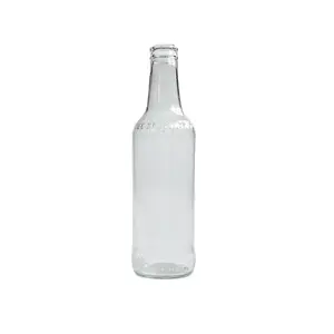 Factory wholesale clear glass bottle with crown cap 250ml 330ml 500ml clear beer glass bottle