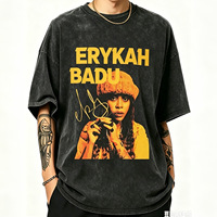 T-shirt pour homme surdimensionné vintage délavé à manches courtes avec imprimé graphique, streetwear pour un usage quotidien