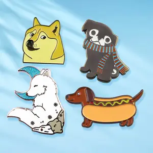 Pinos de esmalte duro para cachorros, alfinetes de lapela personalizados fofos para cachorros e filhotes de cachorro
