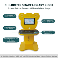 Kioscos de Autopago para Bibliotecas HAUMR con Marco de Dibujos Animados de Osos, Inicio de Sesión sin Contacto con Código QR y Reconocimiento Facial para Bibliotecas Infantiles