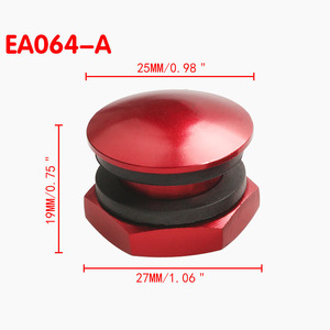 EA064-A ยางกันกระแทกประตูสีแดง เส้นผ่านศูนย์กลาง 25 มม. สูง 19 มม. กันน้ำได้ สำหรับประตูหน้าต่างรถยนต์ - Product Image 1