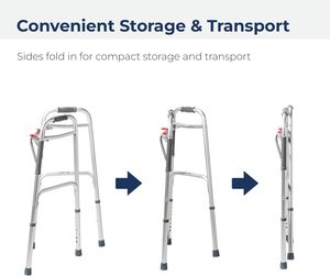 הליכון מתקפל לקשישים, קל משקל, מתקפל לנסיעות, מסגרת הליכה מתקפלת, נייד, מתכוונן, מאלומיניום - Product Image 4