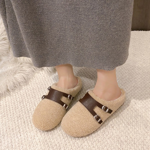 Baotou Bucken Collection Automne Hiver 2024 – Nouvelles Demi-<span class=keywords><strong>Chaussons</strong></span> Plats pour <span class=keywords><strong>Femme</strong></span>, Doublure Polaire, Coton Épais et Fourrure - Product Image 4