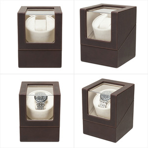 Dujiang Watch Winder Box Leather 12.7x12.7x16.3cm Automatic Rotating Mechanical Watch Storage <b>Display</b> <b>Case</b> - Product Image 3