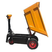 Mini-dumper électrique 1000 kg, chariot de transport à déchargement hydraulique, chariot à benne basculante alimenté par batterie pour chantier de construction