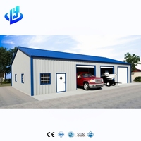 Conception moderne Construction à ossature en acier préfabriquée Structure extérieure en acier Garage pour stationnement de voiture Maison Garage Hangar