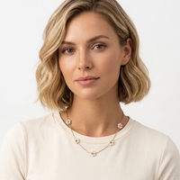 Collier en Acier Inoxydable Plaqué Or 18K, Perles de Cristal Motif Marguerite Tournesol, Fait Main, Ras de Cou Délicat, Bracelet et Chaînes Bijoux Tendance