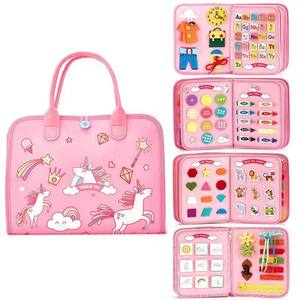 8 Pages Busy Book Sensory Toy Aide à l'éducation précoce <span class=keywords><strong>Apprentissage</strong></span> et développement de la motricité Perfect Felt Busy Board - Product Image 5