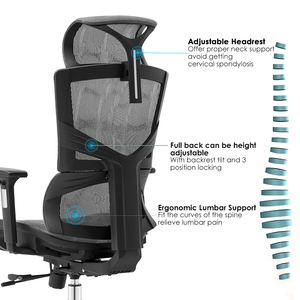 <span class=keywords><strong>Chaise</strong></span> de bureau ergonomique de direction en maille pivotante, chaises de bureau modernes de conférence de luxe, hauteur réglable - Product Image 2