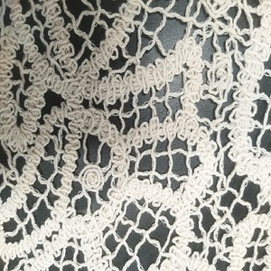 Tela nupcial de encaje blanco 2023 tela de encaje de red con cuentas de palabra a mano para vestido de novia - Product Image 4