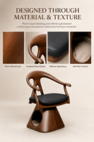 Bentwood Hunde- & Katzenbett, 360° drehbarer Haustier-Relaxsessel, Luxuriöses Skulpturales Haustiermöbel für den Innenbereich