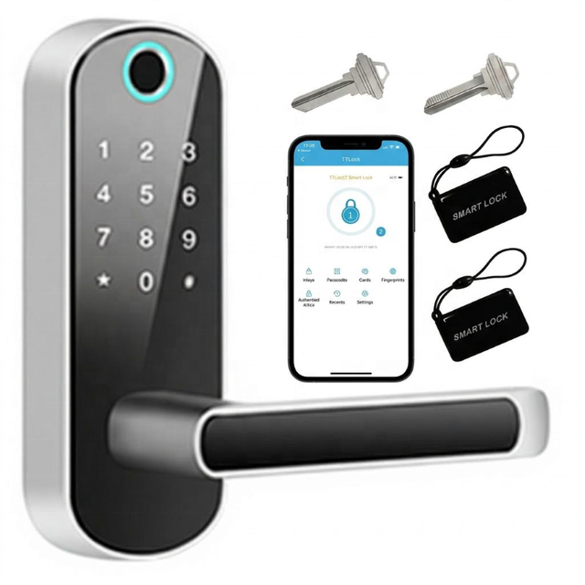 Home Security TTLock Tuya WIFI Smart Lock Electric Fingerprint Password Cerradura De Puerta Inteligente Tuya for Wood Steel Door