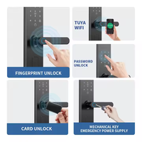 Prix usine TUYA WIFI Serrure électronique d'empreintes digitales Déverrouillage à distance Carte numérique Clé Cerradura Intelligente Ttlock Serrure de porte intelligente