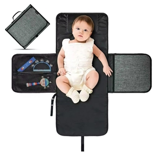 Huyo Waterproof <b>Foldable</b> & Multifunction Baby Travel Diaper <b>Changing</b> Pad Portable Diaper <b>Changing</b> <b>Mat</b> Kids' Storage Organizer - Product Image 1