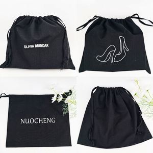 Logo Design Custom Jewelry <b>Personalised</b> Gift <b>Bag</b> Small Cotton <b>Drawstring</b> <b>Bag</b> Bridesmaid Jewelry Packaging - Product Image 5
