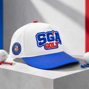 Casquette de golf à cinq panneaux avec emblème brodé 3D, personnalisable OEM, faible MOQ, haute qualité, fermeture Velcro, respirante et légère - Product Image 3