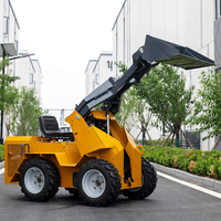 Mini Skid Steer Loader Spot Factory, Wheel Loader Kecil dengan Backhoe, Garansi 1 Tahun, Diesel Skid Steer Loader