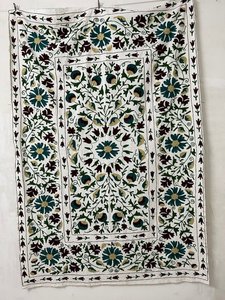 Handmade Suzani Bedspread Embroidered Table <b>Runner</b> <b>Bed</b> Cover Colorful Wall Hanging Bohemian Decor - Product Image 5