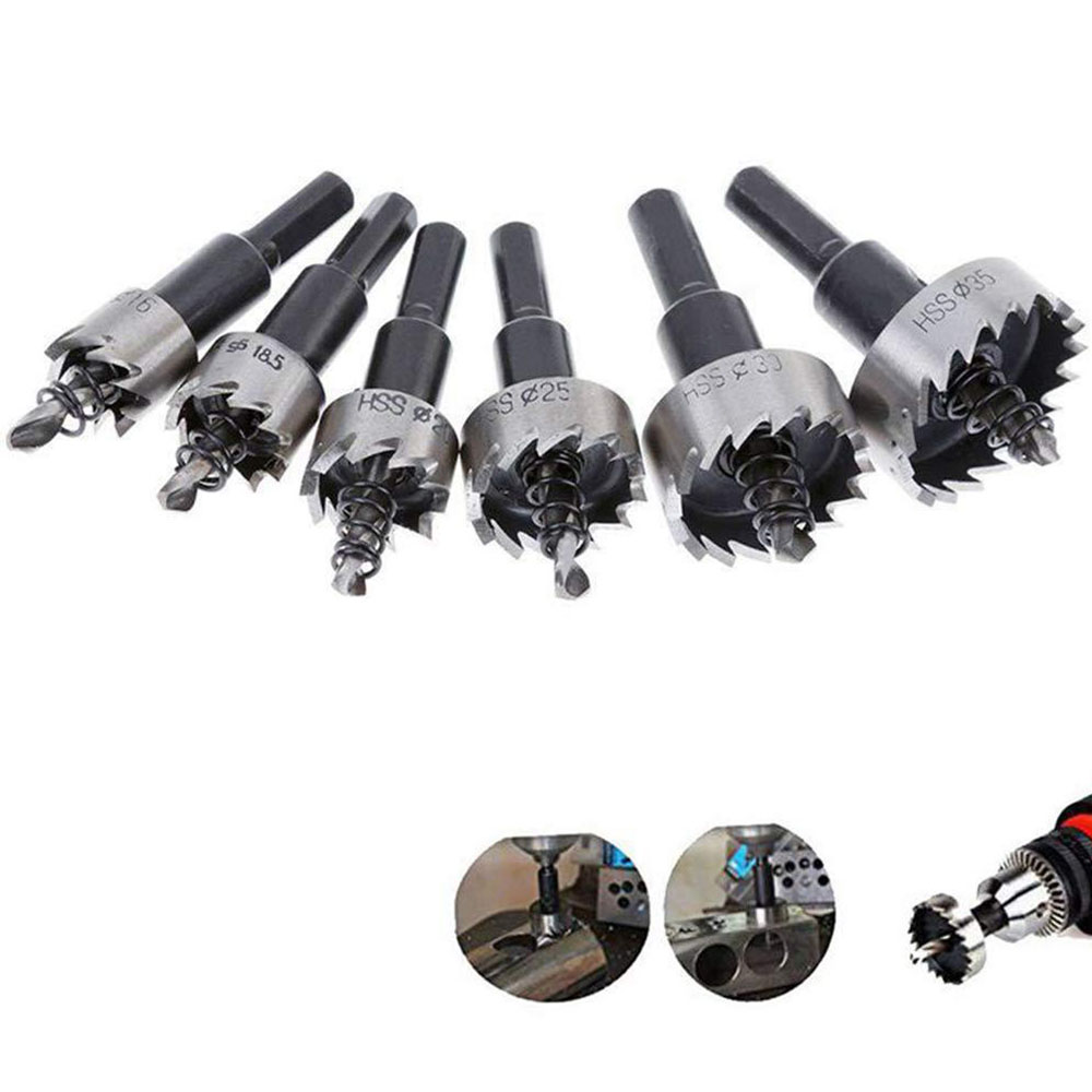 16-25mm High Speed Steel Hole Saw Drill Bit Set Stainless Steel Metal Alloy Opener for Steel Pipe Iron Sheet Hole Opener Reamer