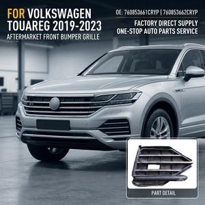 Grille de pare-chocs avant inférieure 60853661CRYP 760853662CRYP en ABS, grille de calandre d'admission d'air pour Volkswagen <span class=keywords><strong>Touareg</strong></span> 2019-<span class=keywords><strong>2023</strong></span> - Product Image 1