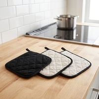 Potholder de cuisine matelassé résistant à la chaleur, 100% coton, écologique, durable, pour la cuisson, la pâtisserie, l'utilisation au micro-ondes, tapis résistant à la chaleur