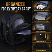 Mochila Personalizada con Múltiples Compartimentos, Almacenamiento en Capas Resistente al Agua y Correas Acolchadas para la Escuela, Viajes, Negocios y Uso Diario