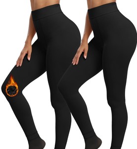 Leggings Invernali da <span class=keywords><strong>Donna</strong></span> Foderati in <span class=keywords><strong>Pile</strong></span>, Caldi e Spessi, a Tinta Unita, in Maglia, Opachi, per Uso Quotidiano - Product Image 2