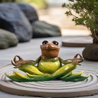 Nouveauté : Figurines Artisanales de Vieil Homme Méditant et Grenouille – Décorations Artisanales pour la Maison, le Jardin et l'Extérieur