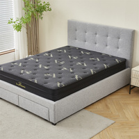 Nouveautés Meubles de chambre à coucher Tissu Rembourré Rangement Tête de lit Queen Size Cadre de lit à lattes en bois