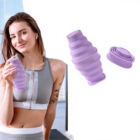 Bouteille d'eau de sport pliable portable sans BPA pour le cyclisme et le fitness, ultra-fine en silicone, idéale pour les voyages transfrontaliers YX-LK988