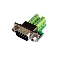 Terminales de soldadura sin transferencia COM serie DB9 conector macho RS232 con tornillo lateral trasero DIY