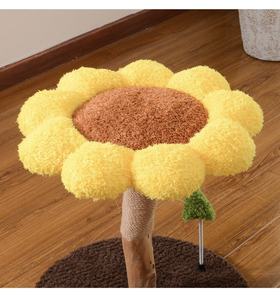 Cadre d'escalade d'arbre à <span class=keywords><strong>chat</strong></span> de tournesol de Style classique avec des pétales moelleux pour s'allonger pour <span class=keywords><strong>le</strong></span> carton d'emballage de chats - Product Image 3