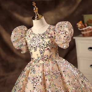 Cô Gái Xinh Đẹp Đàn Piano Biểu Diễn Máy Chủ Bài Phát Biểu Sân Khấu Bóng Gown Công Chúa Sinh Nhật Đám Cưới Bữa Ăn Tối Bên Trang Phục Chính Thức Long Lanh Dresses Cho Trẻ Em - Product Image 4