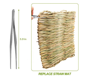 Tapis de lit tissé en paille naturelle d'herbe, petit Animal, literie, jouets à mâcher, jouet de jeu, cochon d'inde, perroquet, lapin, Hamster - Product Image 4