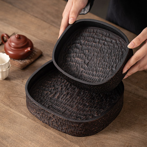 Nande Bamboo And Wood Walnut Wood <b>Tea</b> <b>Tray</b> Handmade Hammered Grain Small Large Size Durable Pot Stand For Kung Fu <b>Tea</b> Set - Product Image 1