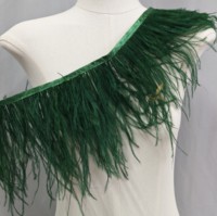 Frange de plumes d'autruche en gros, 15-18 cm, 2 plis, dentelle de plumes à coudre pour vêtements, robes, costumes, pyjamas, bricolage, artisanat, décoration