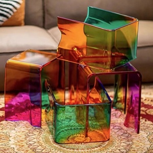 Table d'appoint en acrylique couleur personnalisée, livraison directe du fabricant, pour salon, chambre, bureau à domicile, design moderne avec logo personnalisé - Product Image 6