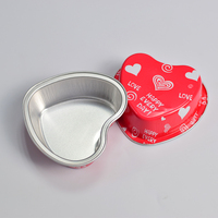 Récipient jetable de casseroles de papier d'aluminium de plateau de tasse de cuisson de pain de gâteau rond avec des couvercles