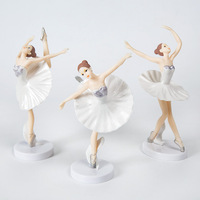 3 pcs/set Gâteaux d'anniversaire Poupées Ballet Danseurs Belle Princesse Joyeux Anniversaire Décoration Gâteau Dessert Tables Figurines avec Bases