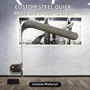 Klip U Pegas Datar Baja Tahan Karat Kustom Bentuk V Pengunci Pelepas Cepat Tombol Tekan Kapasitas Beban 40 lb Model Penggunaan Industri - Product Image 2