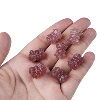 Vente en gros vrac de pierres précieuses cristal fraise quartz fleur bracelet à breloques design charmes sculpture pour bracelet fabrication de bijoux DIY