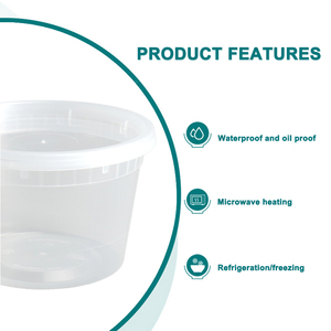 16/24/32oz rõ ràng PP Pet súp cốc Deli Snack <span class=keywords><strong>container</strong></span> takeout vòng nhựa Jar hộp dùng một lần thực phẩm bồn tắm lưu trữ bát với nắp - Product Image 5